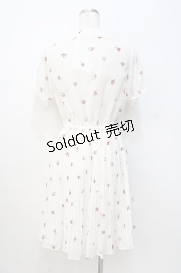 画像3: 【SALE】Ank Rouge / VintageRoseプリーツシフォンワンピース M アイボリー Y-25-09-13-066-CA-OP-SZ-ZT377 (3)