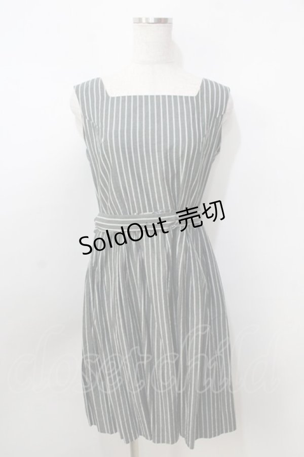 画像1: Jane Marple / ストライプジャンパースカート  グレー Y-25-09-13-081-JM-OP-AS-ZY (1)