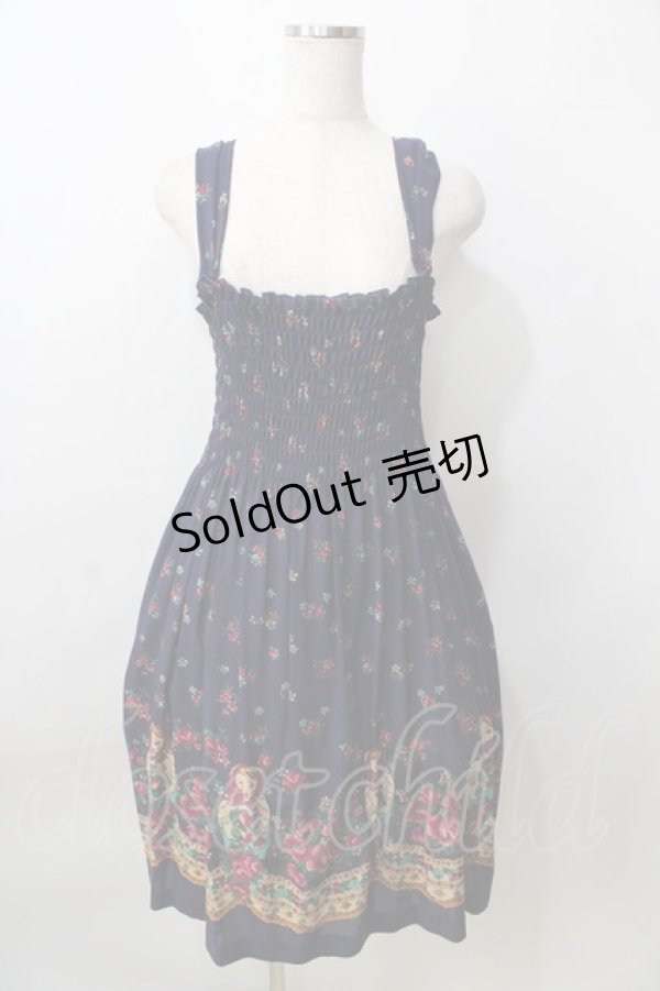 画像1: 【SALE】Jane Marple / マトリョーシカプリントジャンパースカート M 紺 Y-25-09-13-085-JM-OP-SZ-ZT326 (1)