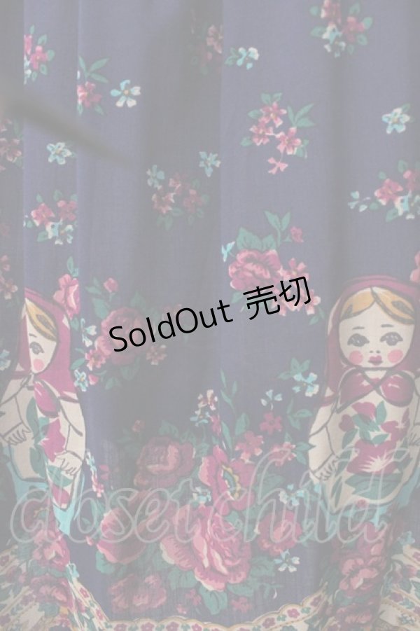 画像3: 【SALE】Jane Marple / マトリョーシカプリントジャンパースカート M 紺 Y-25-09-13-085-JM-OP-SZ-ZT326 (3)