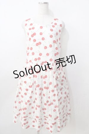 画像: Jane Marple / Skipping cherries バックリボンドレス M ホワイト Y-25-09-13-089-JM-OP-SZ-ZY