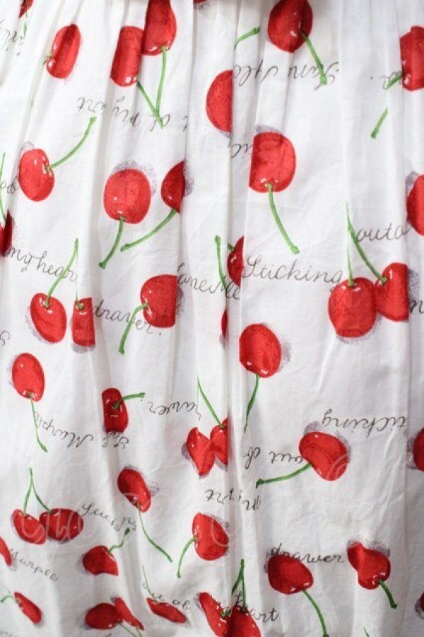 画像3: Jane Marple / Skipping cherries バックリボンドレス M ホワイト Y-25-09-13-089-JM-OP-SZ-ZY (3)