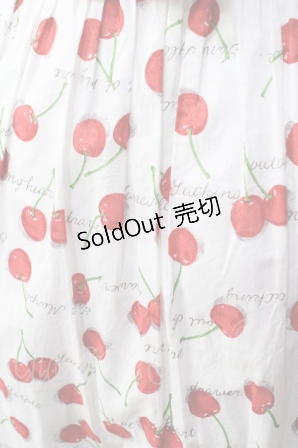 画像3: Jane Marple / Skipping cherries バックリボンドレス M ホワイト Y-25-09-13-089-JM-OP-SZ-ZY (3)