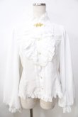 画像1: metamorphose / スタンドカラーairyフリルブラウス １ 白 Y-25-09-13-090-ME-BL-SZ-ZY (1)