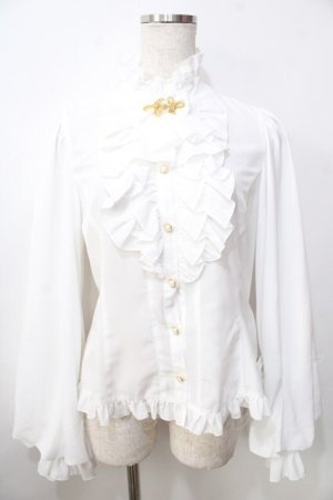 画像: metamorphose / スタンドカラーairyフリルブラウス １ 白 Y-25-09-13-090-ME-BL-SZ-ZY
