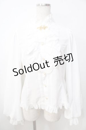 画像: metamorphose / スタンドカラーairyフリルブラウス １ 白 Y-25-09-13-090-ME-BL-SZ-ZY