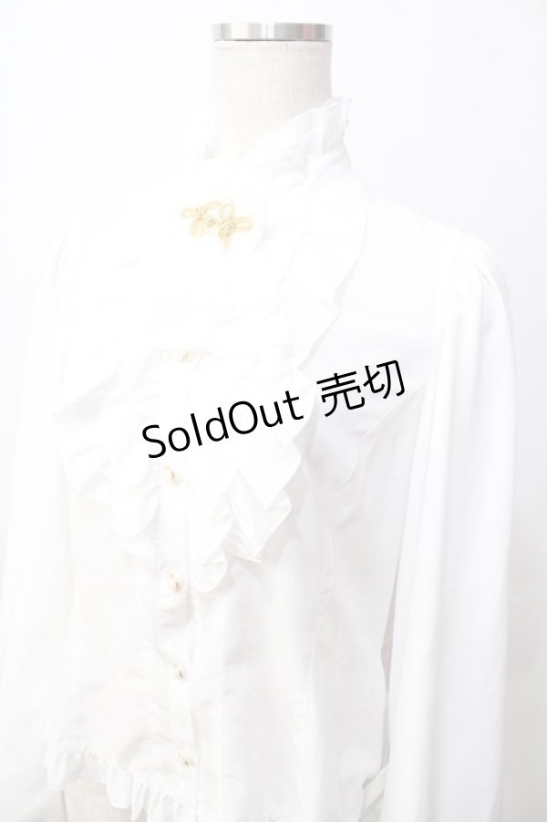 画像3: metamorphose / スタンドカラーairyフリルブラウス １ 白 Y-25-09-13-090-ME-BL-SZ-ZY (3)