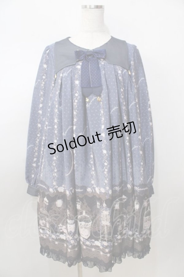 画像1: metamorphose / Star Rose　Aラインワンピース  紺 Y-25-09-13-092-ME-OP-SZ-ZY (1)