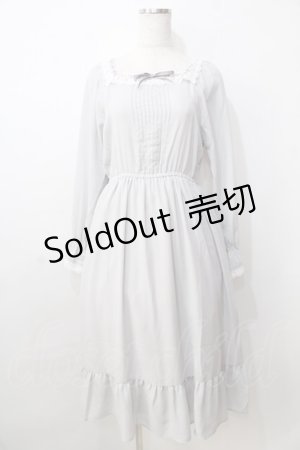 画像: F i.n.t　HOME / はしごリボンジョーゼットワンピース  グレー Y-25-09-13-095-LO-OP-AS-ZY