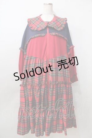 画像: HEIHEI / ジャージワンピース  赤チェック×紺 Y-25-09-13-101-PU-OP-SZ-ZY