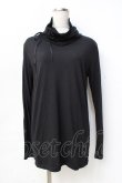 画像1: BPN FOR MEN / 編み上げハイネックカットソー M 黒 Y-25-09-13-010-GO-TO-SZ-ZY (1)