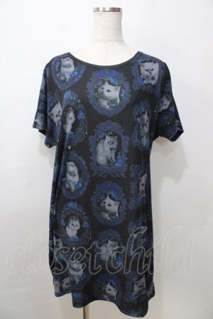 画像: Enchantlic Enchantilly / 猫の王女達の肖像画カットソーワンピース  黒 Y-25-09-13-102-LO-OP-SZ-ZY