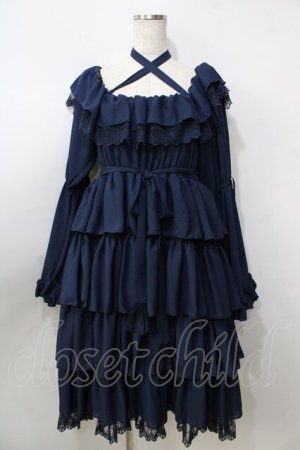 画像: Vallee lys / Coquelicot dress (ミディアム)  ネイビー Y-25-09-13-107-GO-OP-SZ-ZY