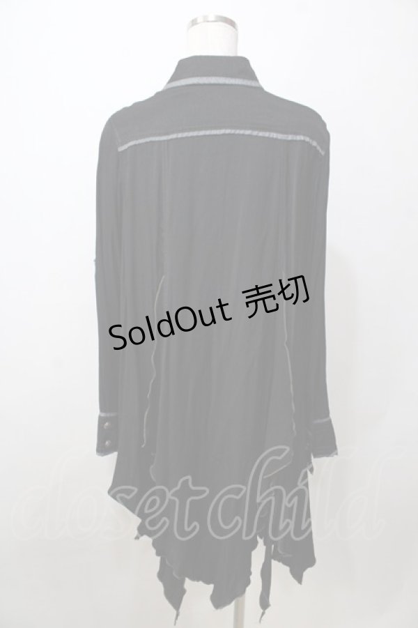 画像2: ALGONQUINS / 襟刺繍ヘイレムシャツワンピース F 黒 Y-25-09-13-112-AL-OP-SZ-ZY (2)