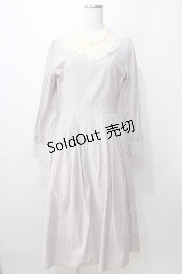 画像1: an another angelus / レースヨークストライプロングワンピース F ネイビー Y-25-09-13-115-CA-OP-SZ-ZY (1)