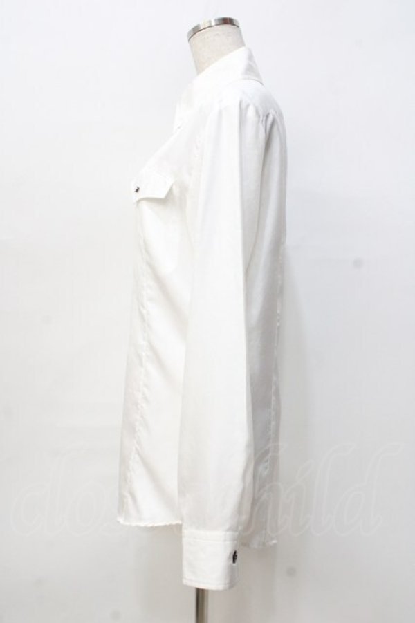 画像2: BPN FOR MEN / バイカラーシャツ M 白 Y-25-09-13-011-GO-BL-SZ-ZY (2)