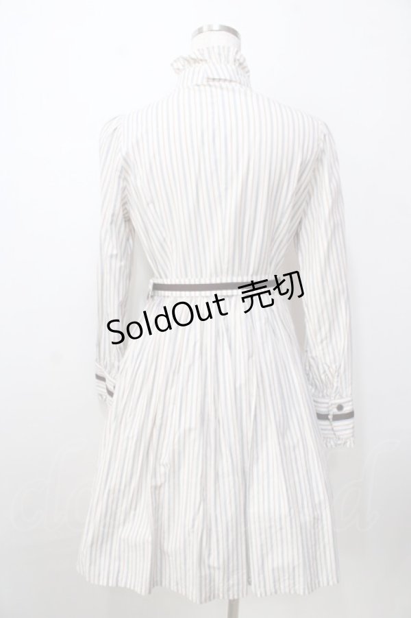画像2: Innocent World / スタンドカラーストライプリボンワンピース M オフ Y-25-09-13-122-IW-OP-AS-ZY (2)