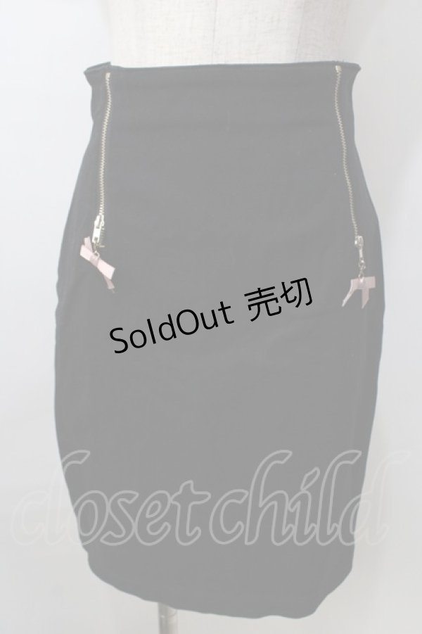 画像1: Ank Rouge / サイドZIPデニムタイトスカート M 黒 Y-25-09-13-132-CA-SK-SZ-ZY (1)