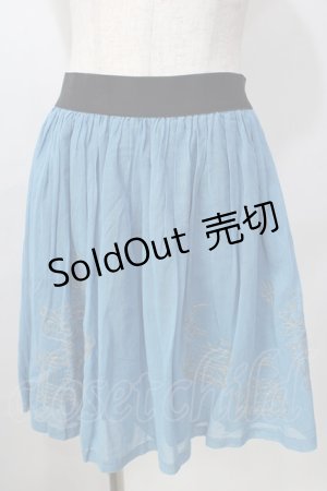 画像: 【SALE】Jane Marple / ワンダーランドエンブロイダリーのミニスカート M ブルー Y-25-09-13-136-JM-SK-SZ-ZT512