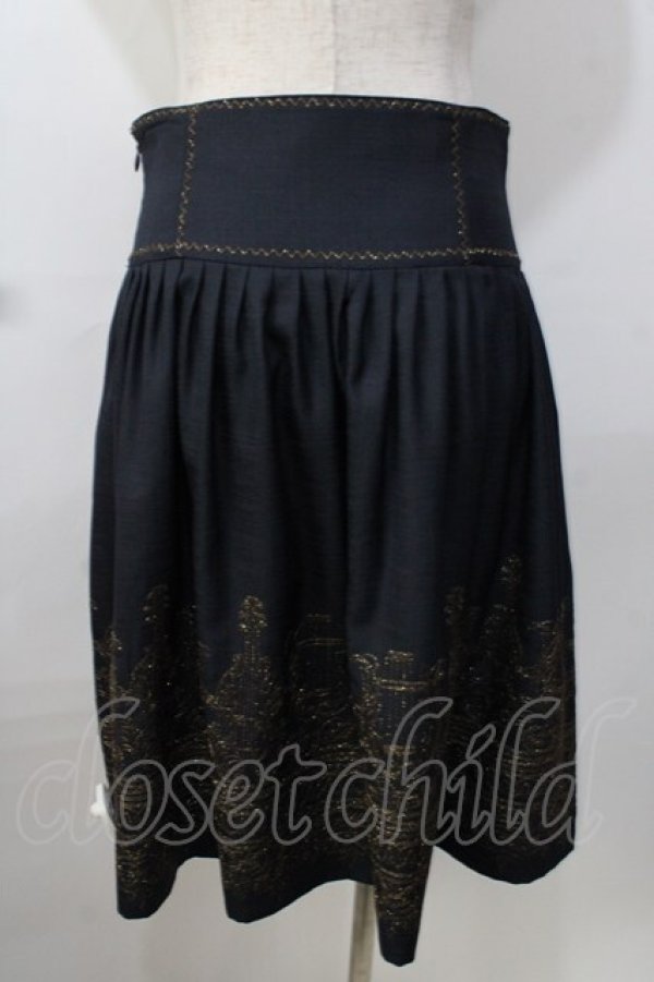画像2: Jane Marple / holy strings embroideryスカート M 紺 Y-25-09-13-138-JM-SK-AS-ZY (2)