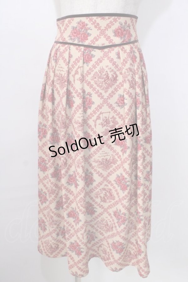 画像1: an another angelus / ヴィンテージローズタイツ柄タックスカート F イエロー Y-25-09-13-140-CA-SK-SZ-ZY (1)