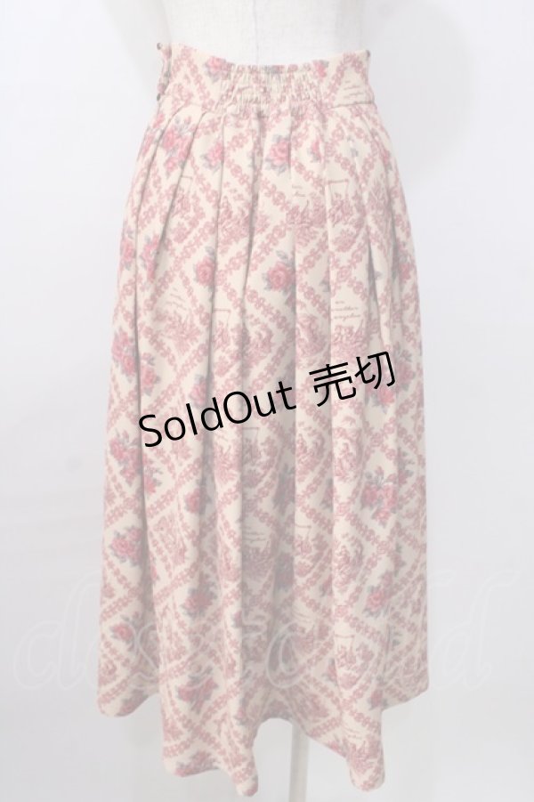 画像2: an another angelus / ヴィンテージローズタイツ柄タックスカート F イエロー Y-25-09-13-140-CA-SK-SZ-ZY (2)