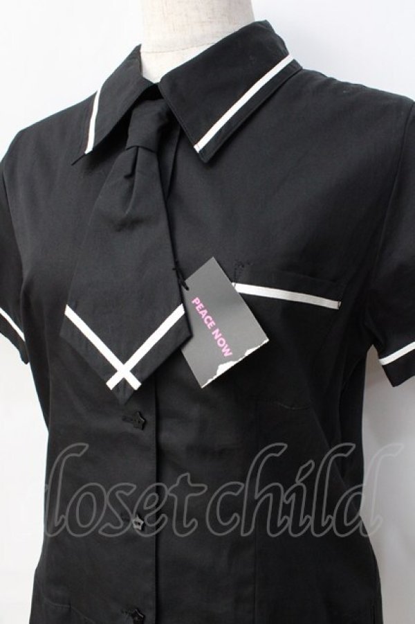 画像4: PEACE NOW / 裾プリーツマリンブラウス M 黒 Y-25-09-13-012-PU-BL-SZ-ZY (4)