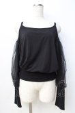 画像1: Na+H / subオフショルダーカットソー  黒 Y-25-09-13-021-PU-TO-SZ-ZY (1)