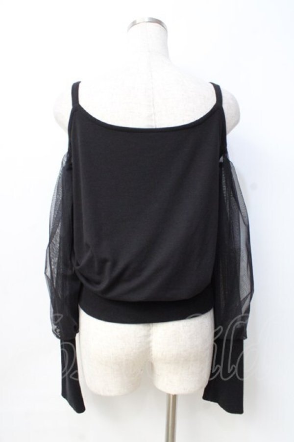 画像3: Na+H / subオフショルダーカットソー  黒 Y-25-09-13-021-PU-TO-SZ-ZY (3)