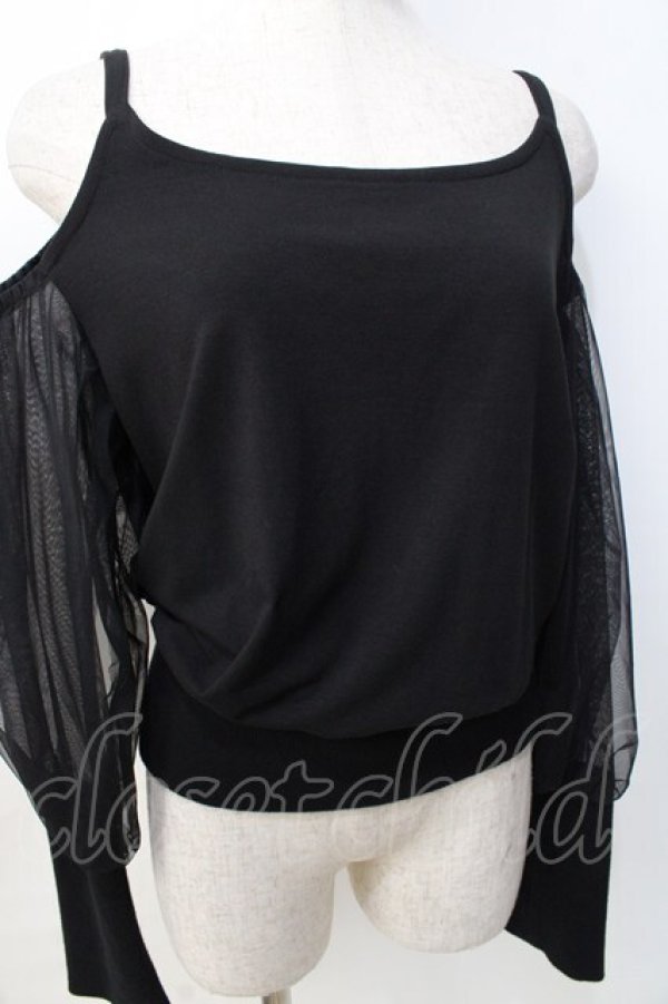 画像4: Na+H / subオフショルダーカットソー  黒 Y-25-09-13-021-PU-TO-SZ-ZY (4)