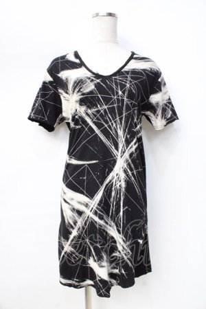 画像: CIVARIZE / 総柄サイドジップロングTシャツ 44 ブラック Y-25-09-13-026-GO-TS-SZ-ZY