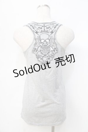 画像: GHOST of HARLEM / スカル刺繍ロングタンク F グレー Y-25-09-13-027-GL-TO-SZ-ZY