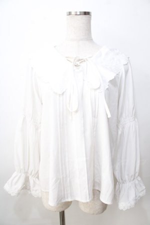 画像: axes femme / ビッグ襟ブラウス M 白 Y-25-09-14-044-AX-BL-SZ-ZY