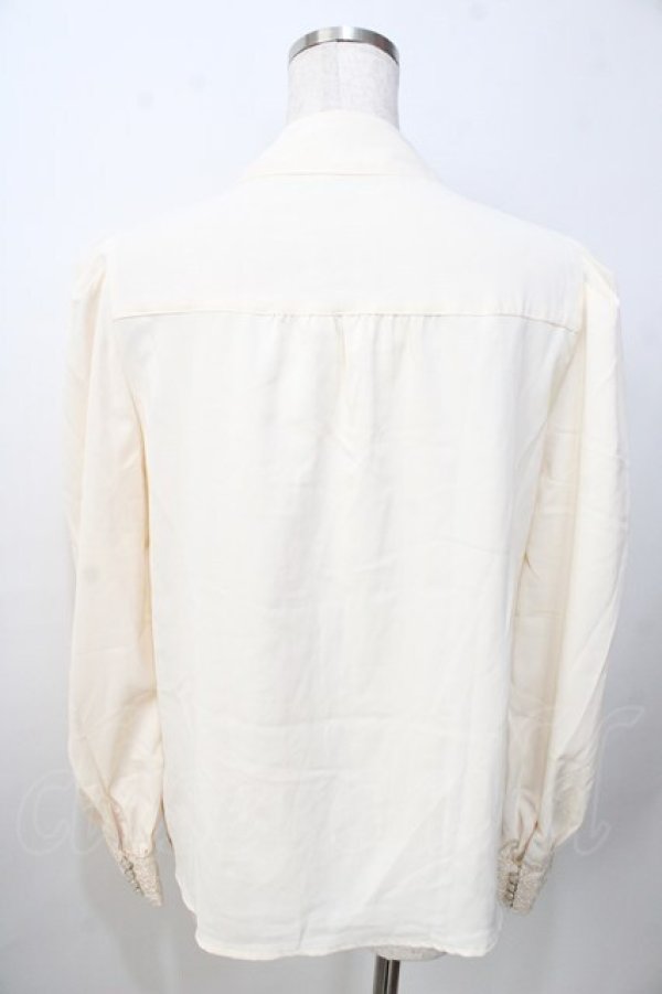 画像2: axes femme / 繊細レース重ねボウタイブラウス F 生成り Y-25-09-14-048-AX-BL-SZ-ZI (2)