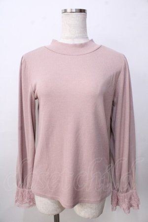 画像: axes femme / レース×チュール袖プルオーバー F ピンク Y-25-09-14-049-AX-TO-SZ-ZY