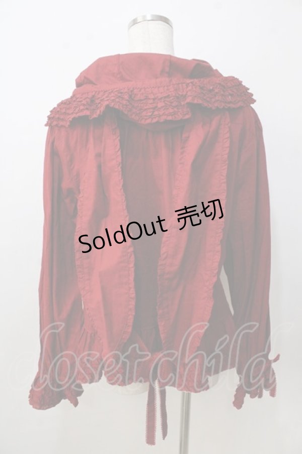 画像2: PINK HOUSE / うさぎの耳付きフードブラウス F 赤 Y-25-09-14-058-LO-BL-SZ-ZY (2)