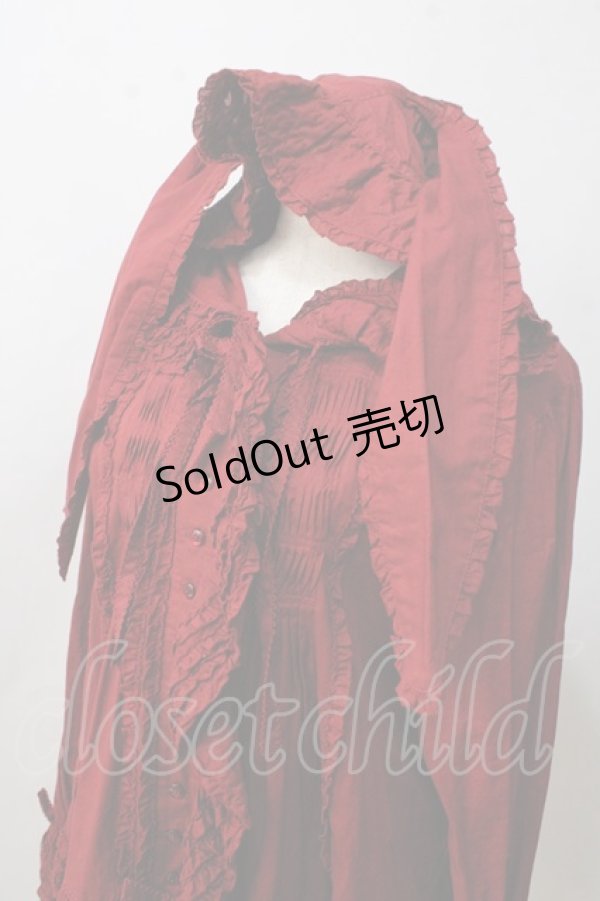 画像3: PINK HOUSE / うさぎの耳付きフードブラウス F 赤 Y-25-09-14-058-LO-BL-SZ-ZY (3)