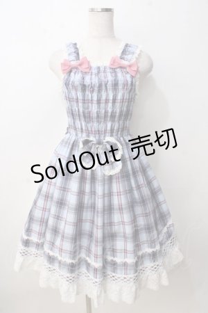 画像: BABY,THE STARS SHINE BRIGHT / オリジナルタータンチェックシャーリングプリンセスジャンパースカート  サックス Y-25-09-14-066-BA-OP-SZ-ZY