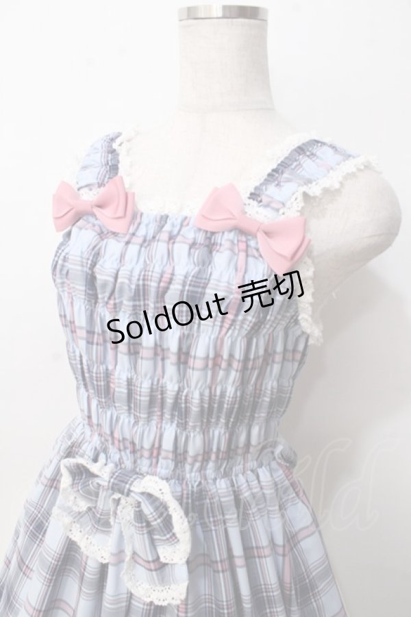 画像3: BABY,THE STARS SHINE BRIGHT / オリジナルタータンチェックシャーリングプリンセスジャンパースカート  サックス Y-25-09-14-066-BA-OP-SZ-ZY (3)