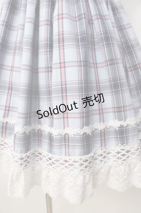 画像4: BABY,THE STARS SHINE BRIGHT / オリジナルタータンチェックシャーリングプリンセスジャンパースカート  サックス Y-25-09-14-066-BA-OP-SZ-ZY (4)