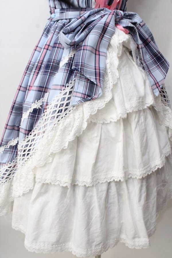 画像6: BABY,THE STARS SHINE BRIGHT / オリジナルタータンチェックシャーリングプリンセスジャンパースカート  サックス Y-25-09-14-066-BA-OP-SZ-ZY (6)