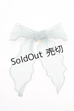画像: 【SALE】Perla nell' ostrica / オーガンジーリボンクリップ  グリーン Y-25-09-14-010-EL-AC-SZ-ZT486-F001