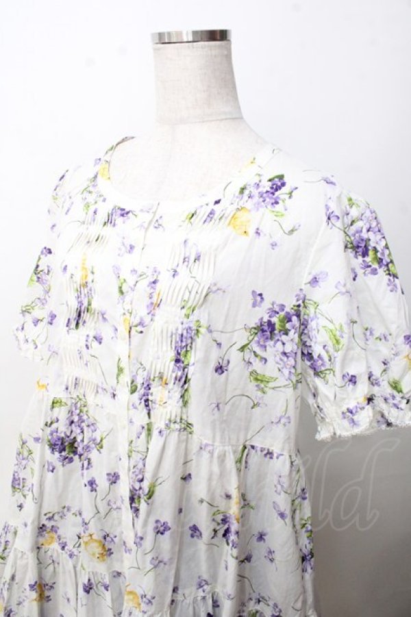 バベットカラーミディワンピース SE182 PINK HOUSE / リトルヴァイオレットプリントミディワンピース F