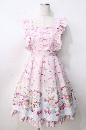 画像: axes femme kawaii / ダイナーカフェジャンパースカート M ピンク Y-25-09-14-076-AX-OP-SZ-ZY