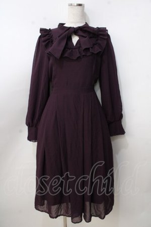 画像: axes femme / ラッフルフリルシフォンワンピース M パープル Y-25-09-14-080-AX-OP-SZ-ZY