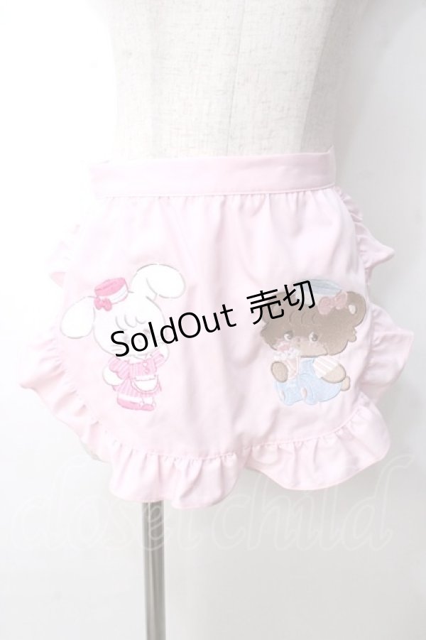 画像1: axes femme kawaii / mikkoコラボ刺繍エプロン M ピンク Y-25-09-14-098-AX-SK-SZ-ZY (1)