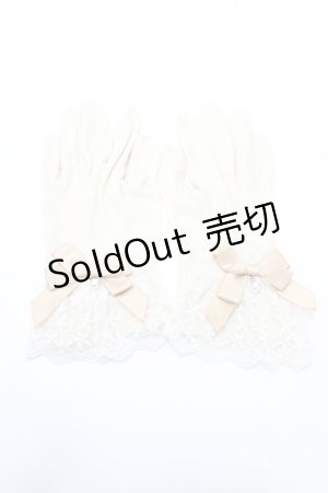 画像: axes femme / レース×リボン使いUV手袋  生成り Y-25-09-14-017-AX-ZA-SZ-ZT486-F006