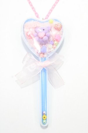 画像: Nile Perch / ハートステッキくまさんネックレス  ブルー Y-25-09-14-003-LO-AC-HR-ZY