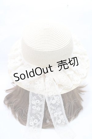画像: axes femme / レースリボンフリルカンカン帽  生成り Y-25-09-14-022-AX-AC-SZ-ZY