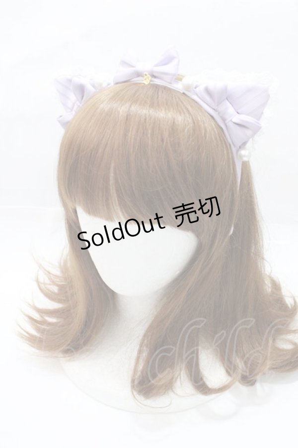 画像1: BABY,THE STARS SHINE BRIGHT / Little Kitten Luluna ストライプカチューシャ  ラベンダー Y-25-09-14-028-BA-AC-SZ-ZY (1)